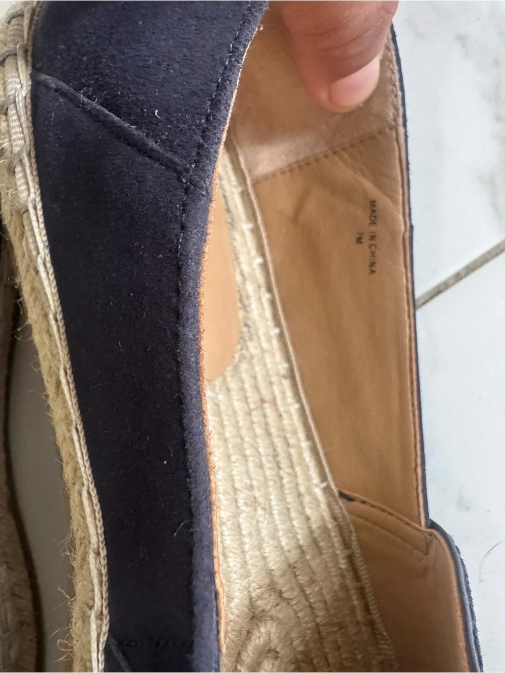 Banana Republic Navy Perforated Espadrille Slip-Ons